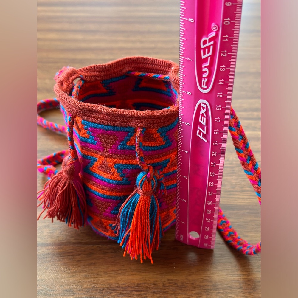 Wayuu Style Mochila Mini Red With Multi Crossbody… - image 2